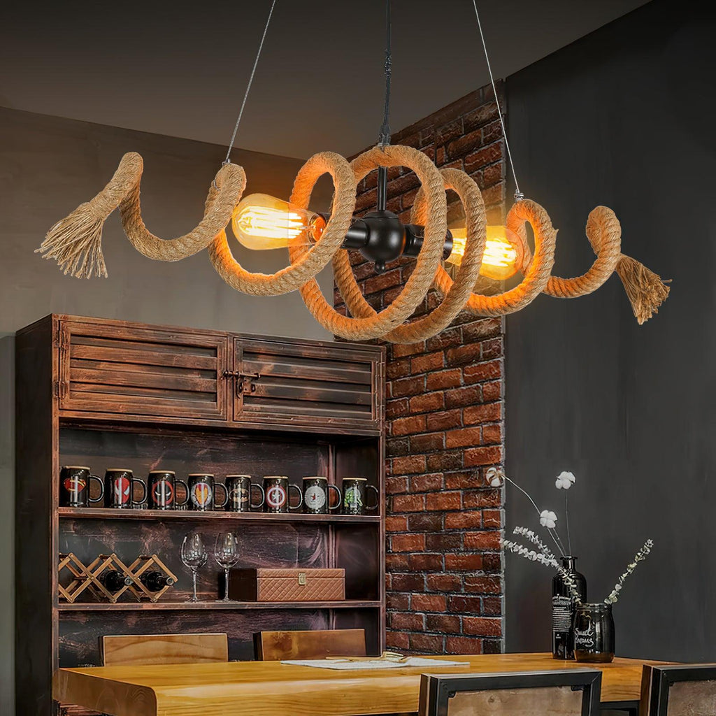 Fendelwynne Hemp Rope Chandelier-Moonnatur