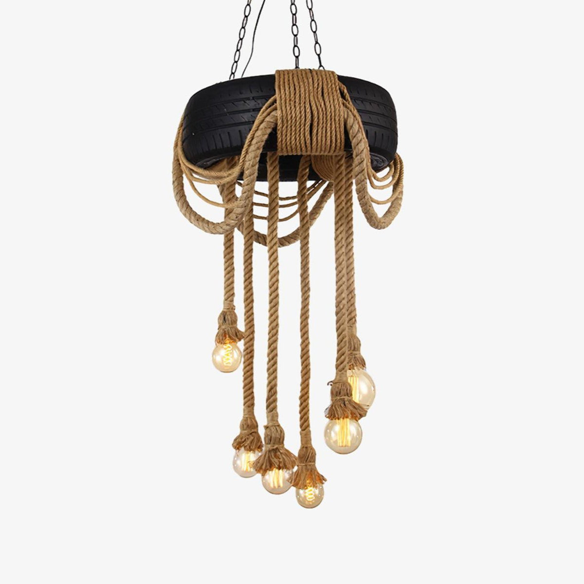 Faldenorie Hemp Rope Chandelier-Moonnatur