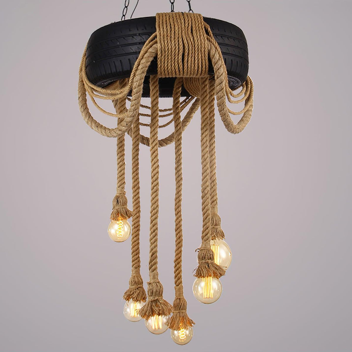 Faldenorie Hemp Rope Chandelier-Moonnatur