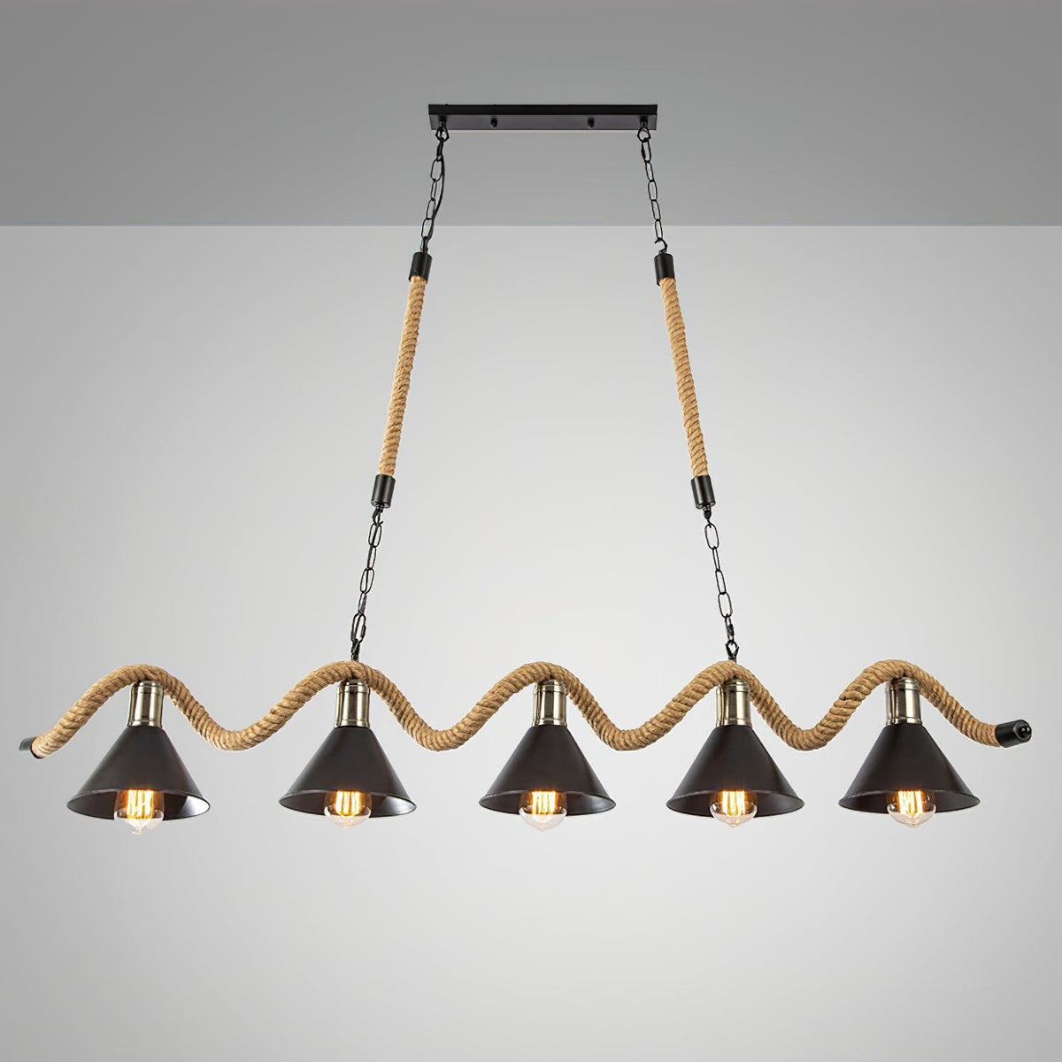Garrowina Hemp Rope Chandelier-Moonnatur