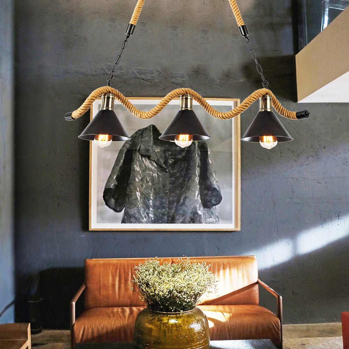 Garrowina Hemp Rope Chandelier-Moonnatur