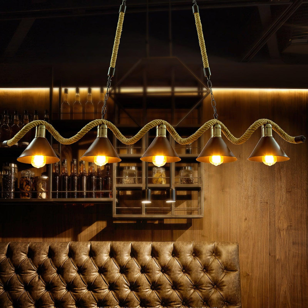 Garrowina Hemp Rope Chandelier-Moonnatur