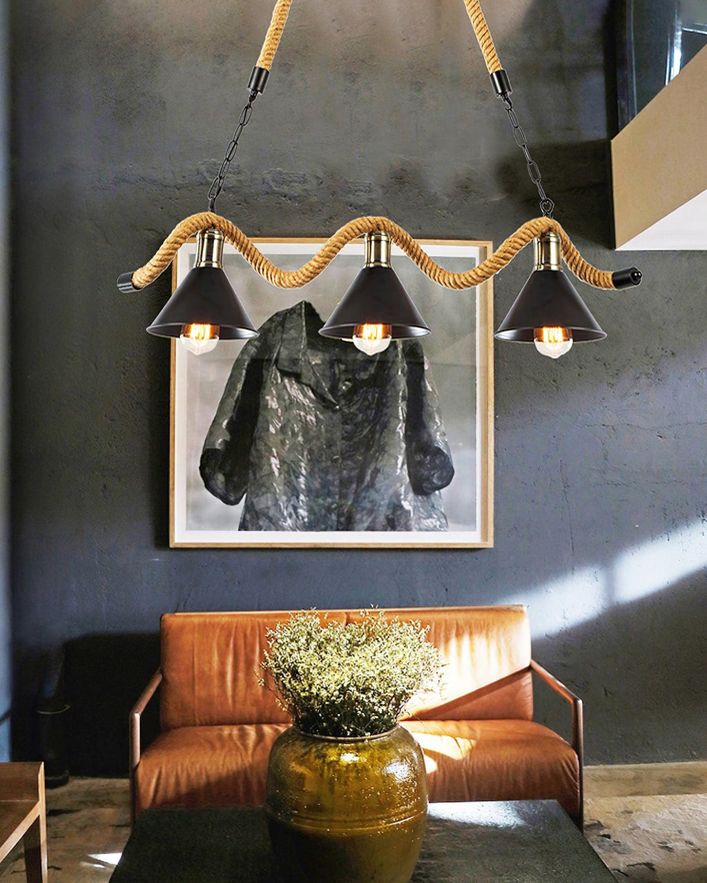 Garrowina Hemp Rope Chandelier-Moonnatur