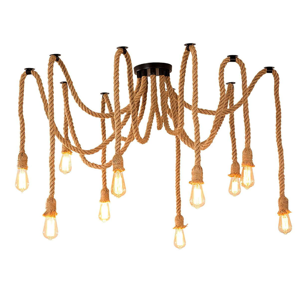 Wrenalia Hemp Rope Chandelier-Moonnatur