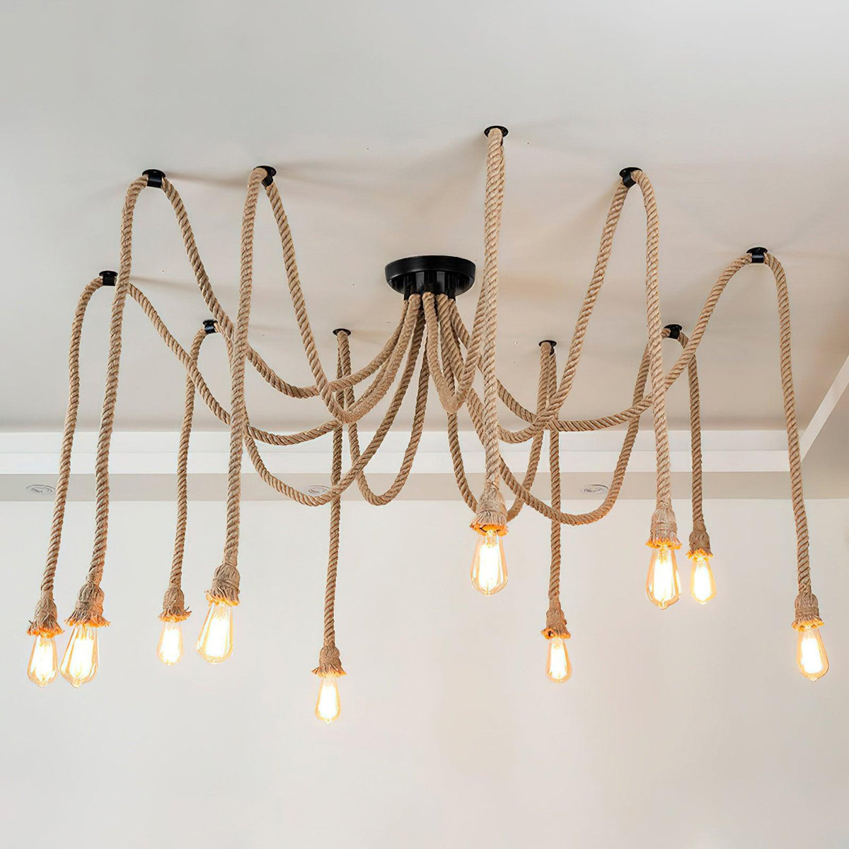 Wrenalia Hemp Rope Chandelier-Moonnatur