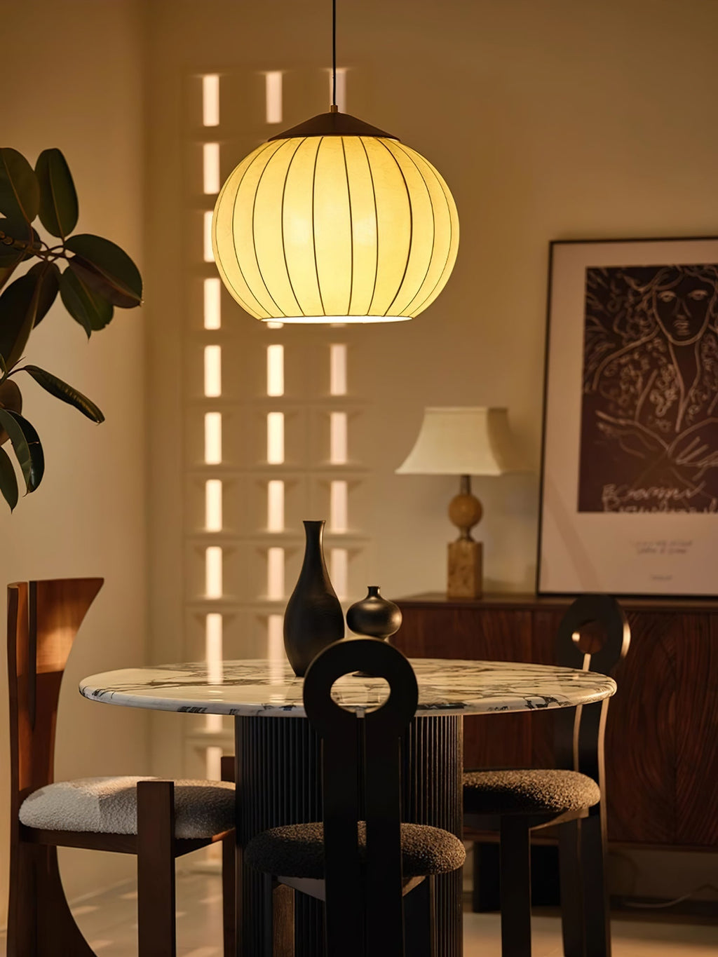 Yrenelle Fabric Pendant Lamp-Moonnatur