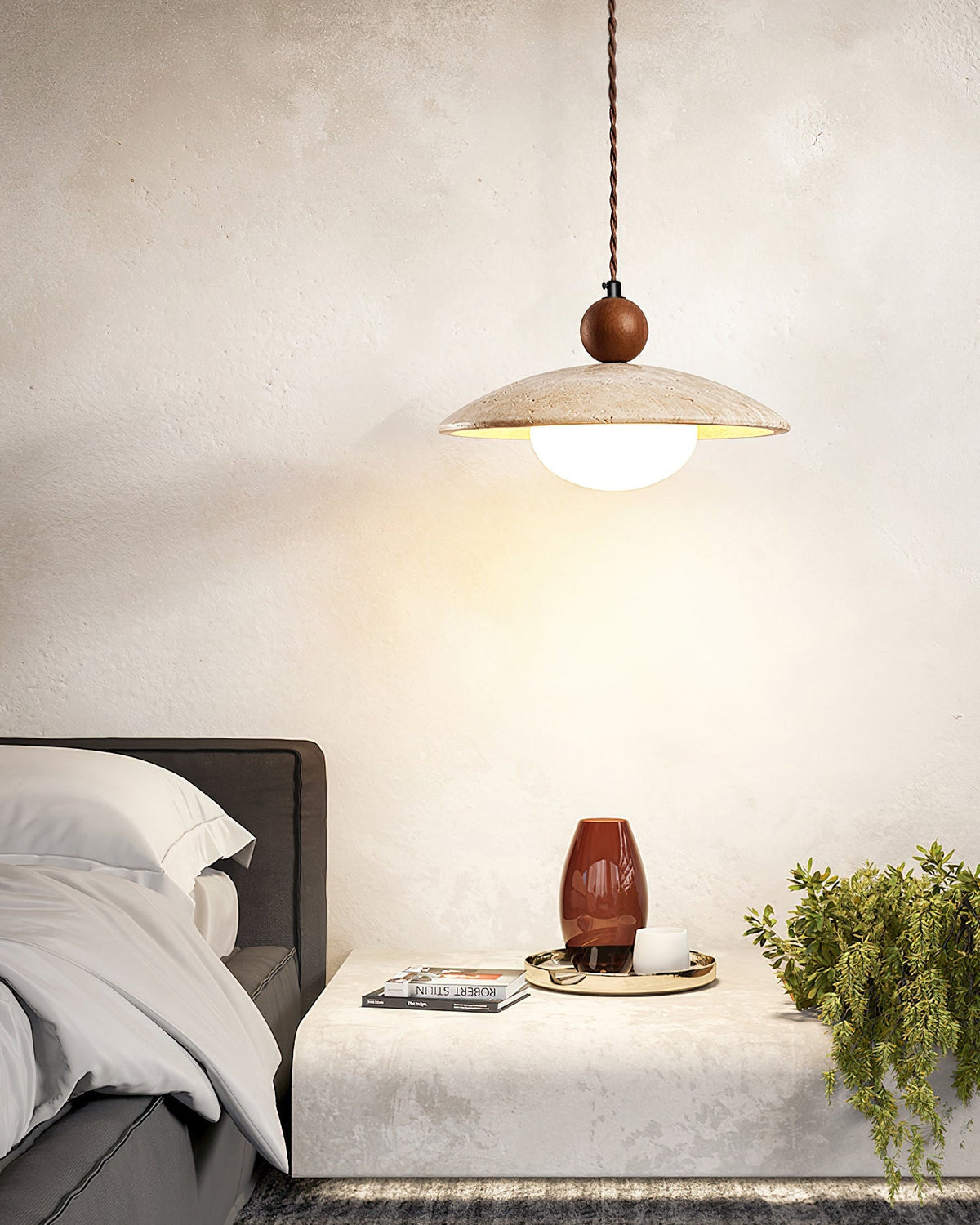 Abercove Travertine Pendant Light-Moonnatur