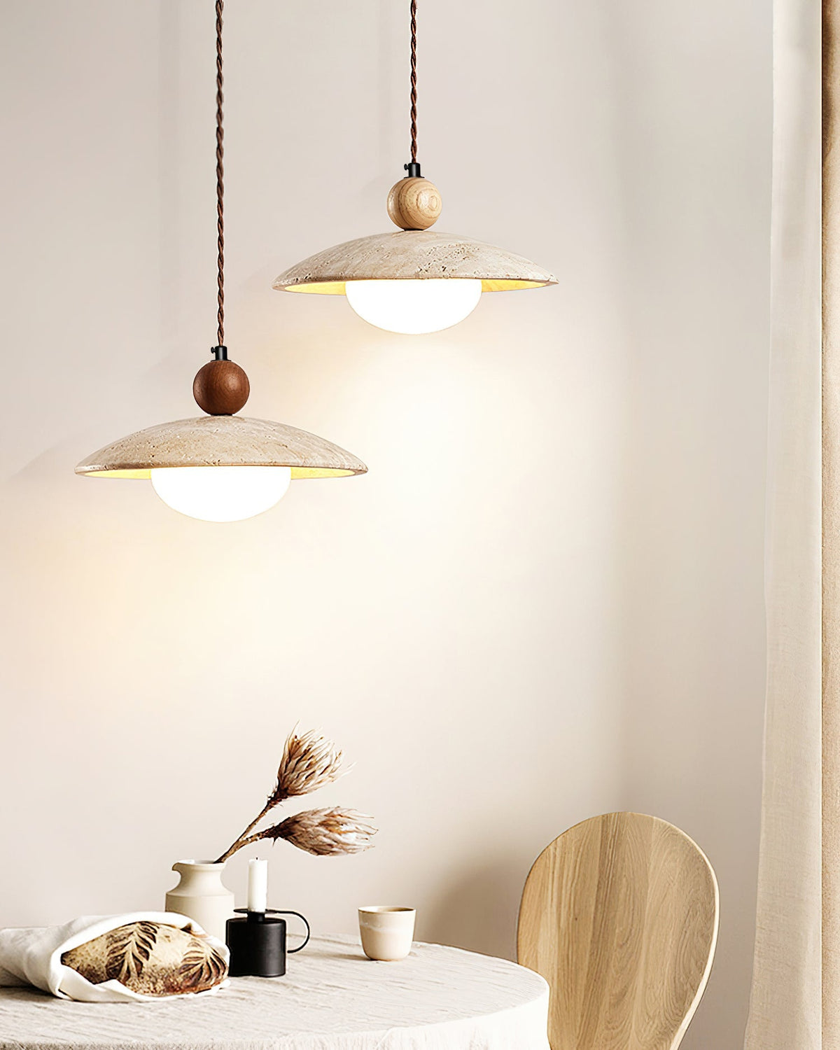 Abercove Travertine Pendant Light-Moonnatur