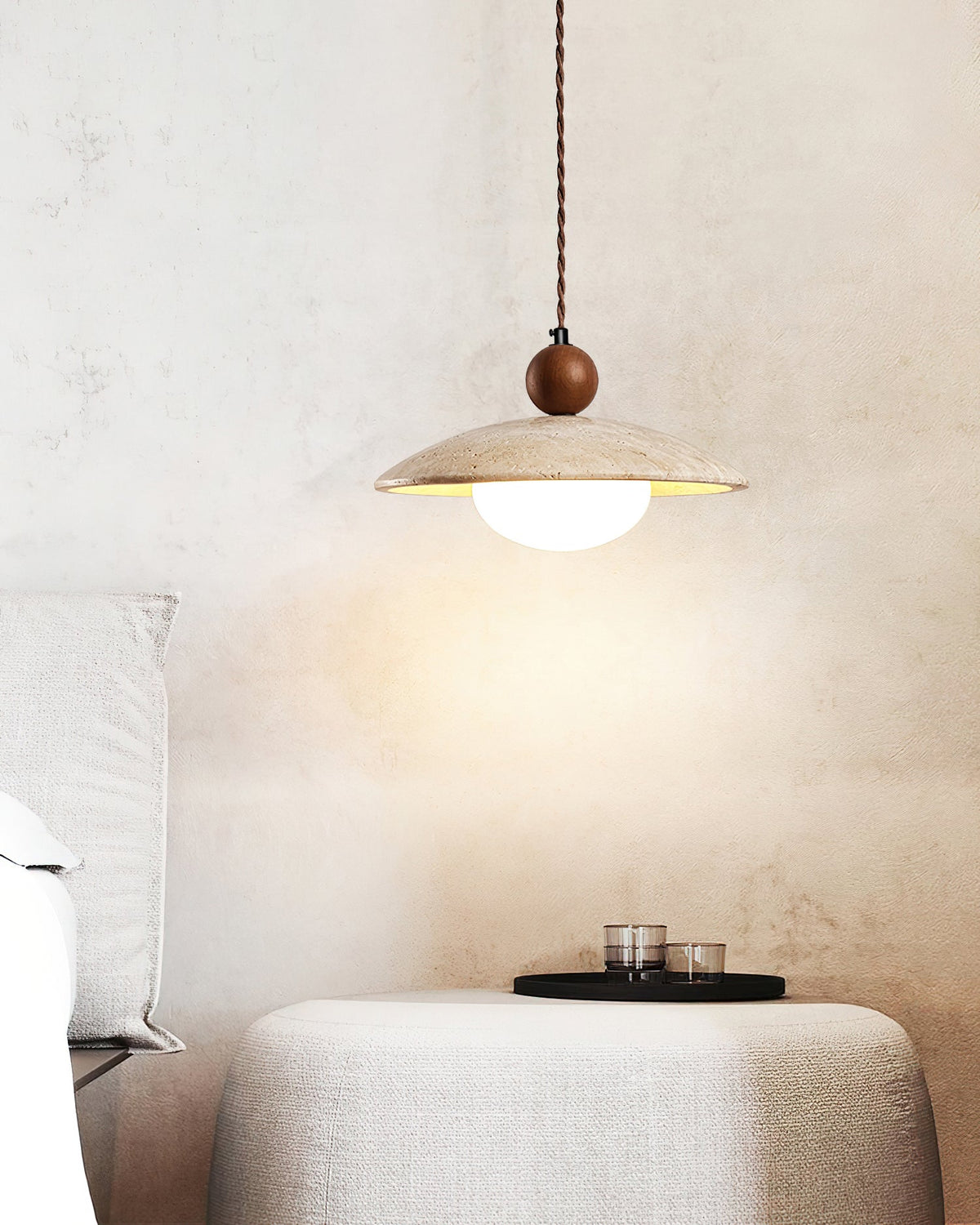 Abercove Travertine Pendant Light-Moonnatur