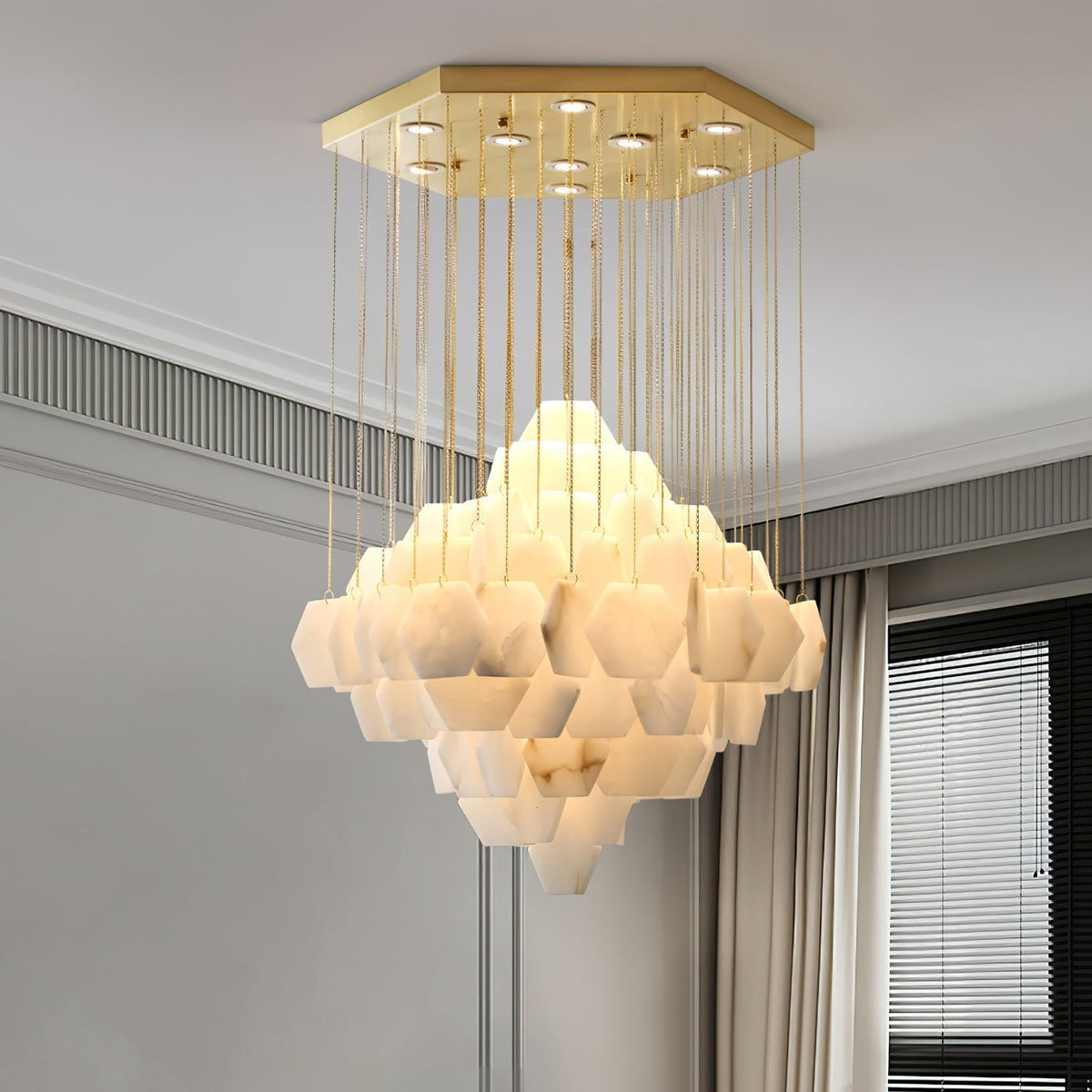 Wenrelwick Alabaster Chandelier-Moonnatur