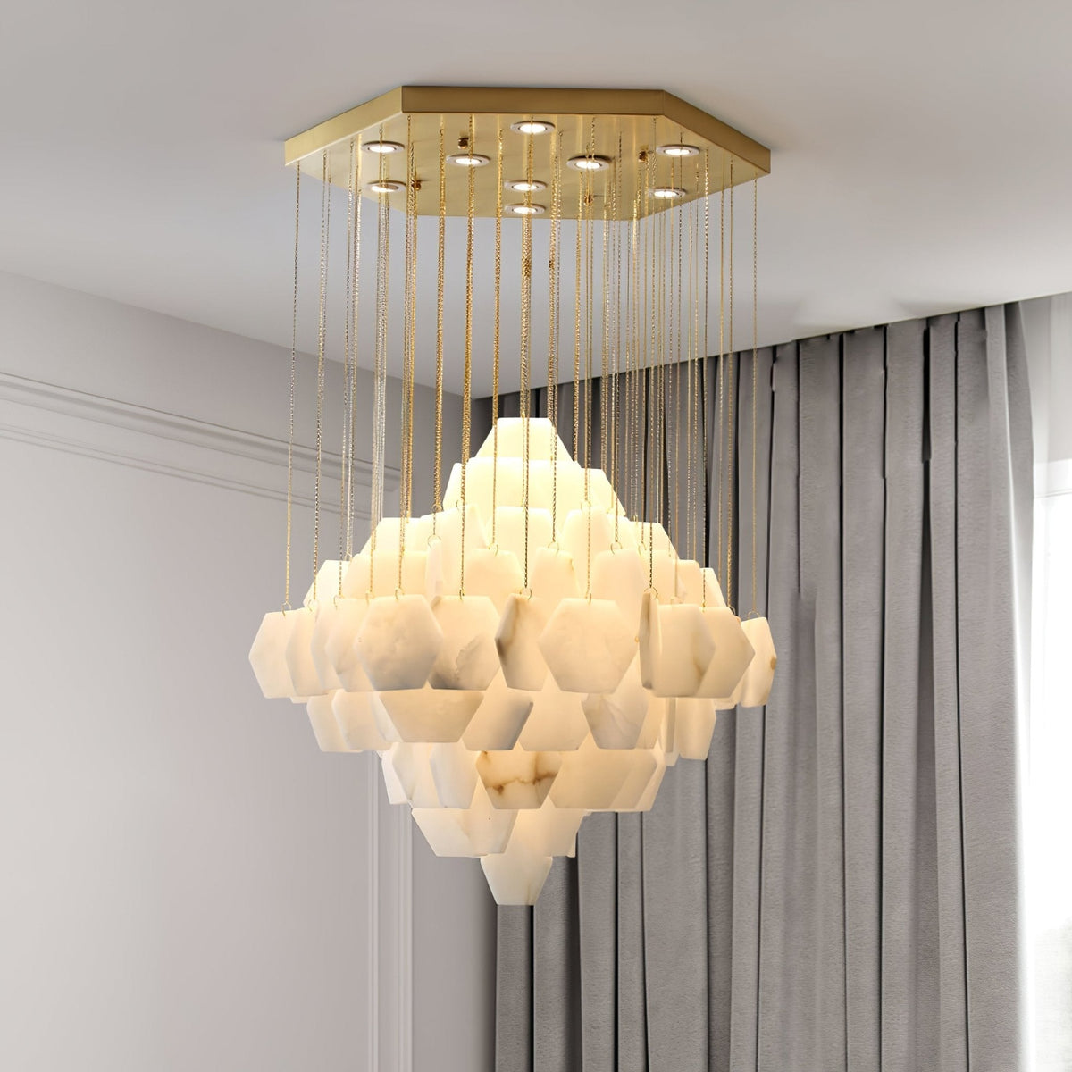 Wenrelwick Alabaster Chandelier-Moonnatur