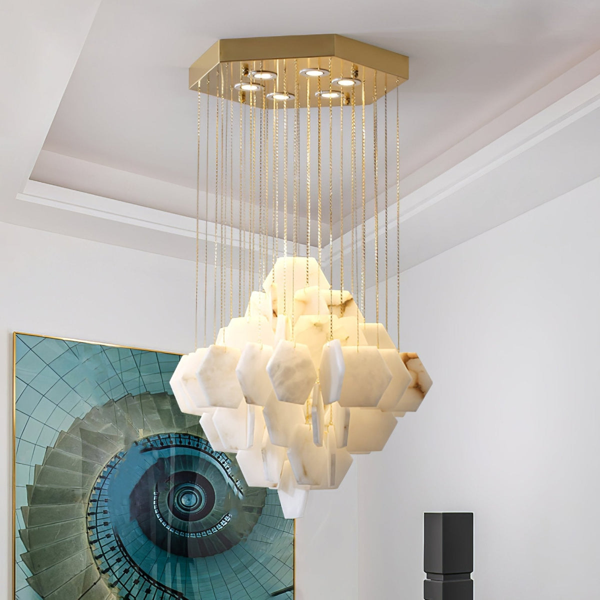 Wenrelwick Alabaster Chandelier-Moonnatur