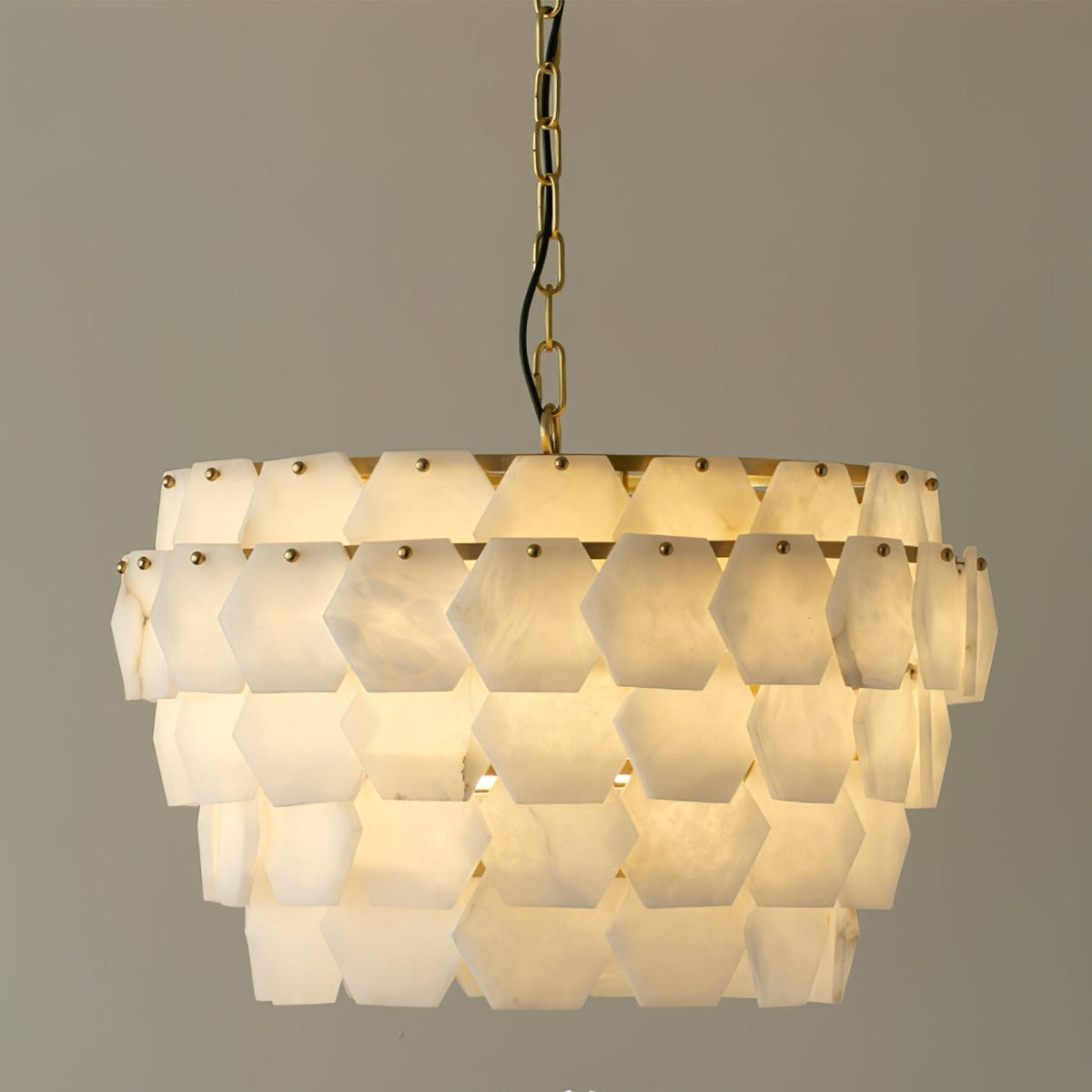 Wardenwood Alabaster Chandelier-Moonnatur