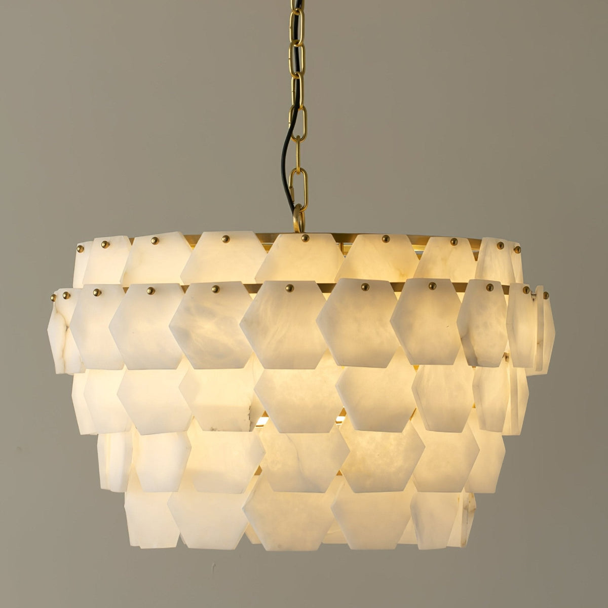 Wardenwood Alabaster Chandelier-Moonnatur