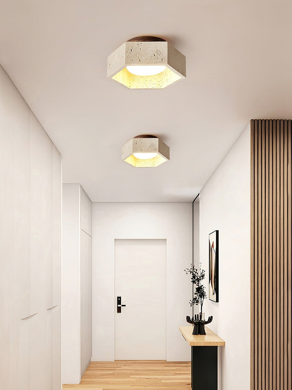 Renverwyn Travertine Ceiling Light-Moonnatur