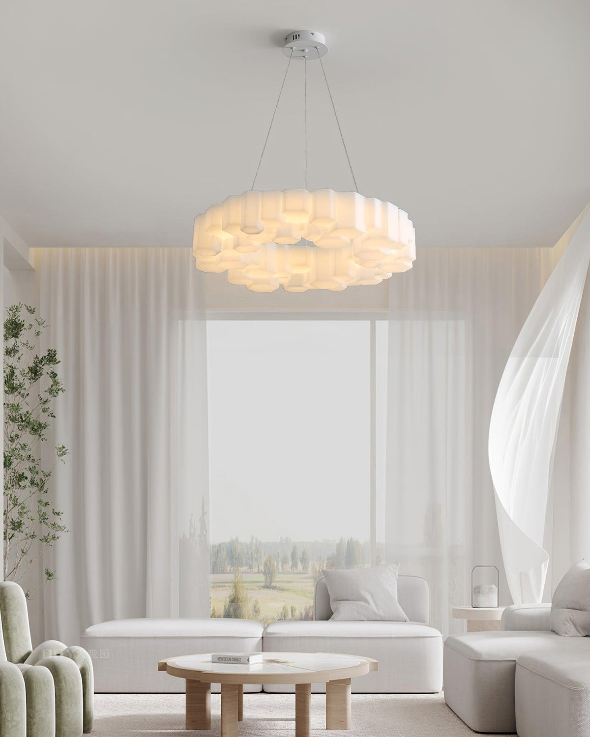 Ovenna Plastic Chandelier-Moonnatur