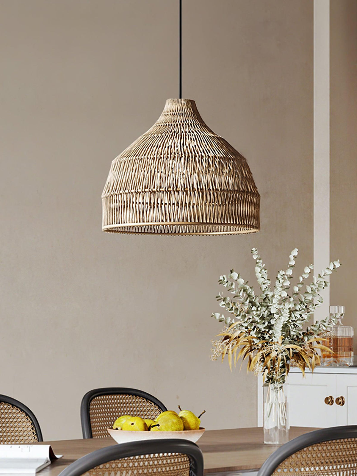 Milrenara Rattan Pendant Light-Moonnatur