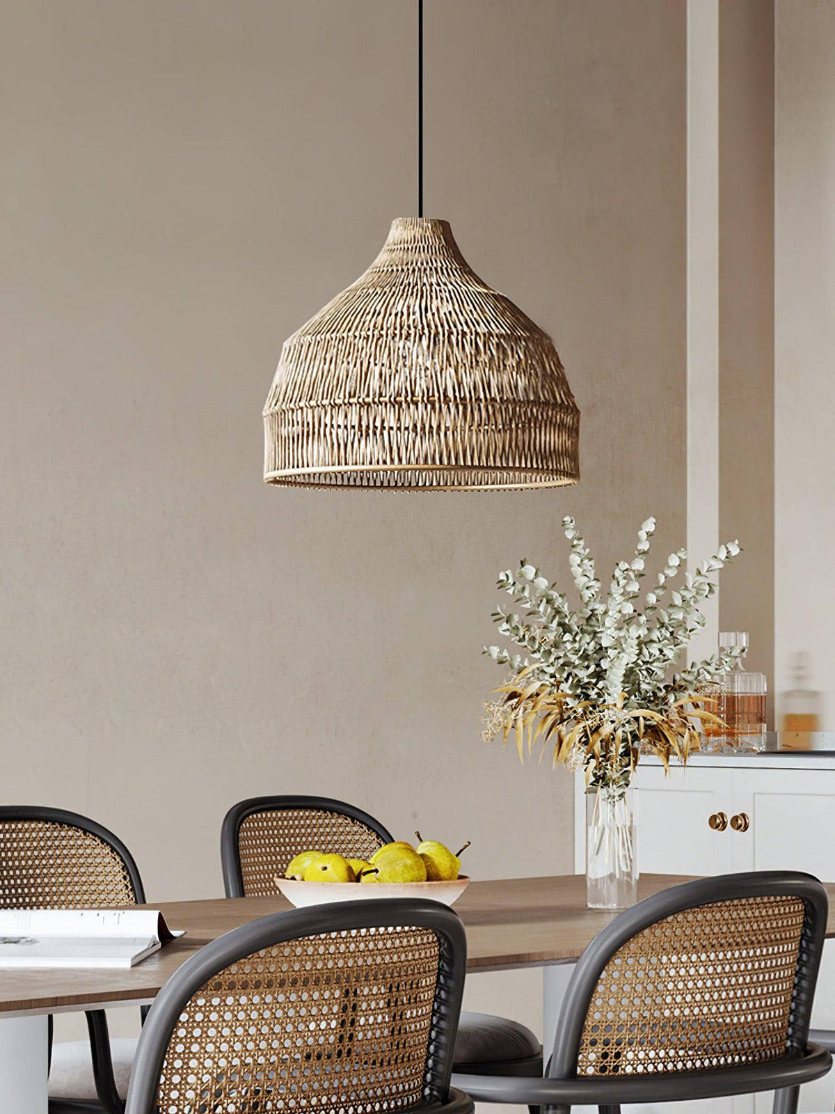 Milrenara Rattan Pendant Light-Moonnatur