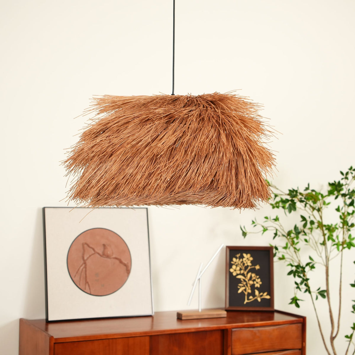 Milrenara Rattan Pendant Light-Moonnatur