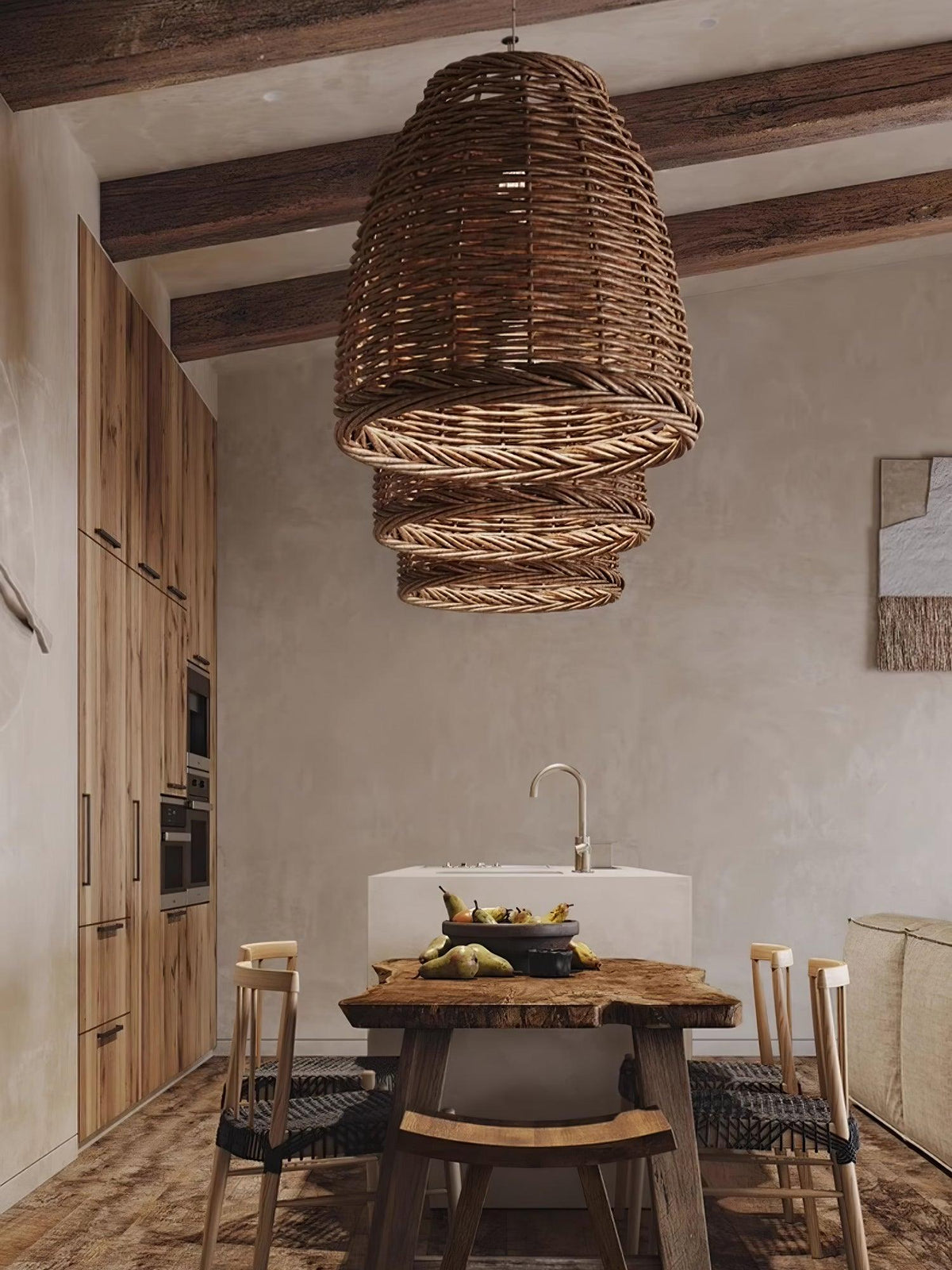 Milrenara Rattan Pendant Light-Moonnatur