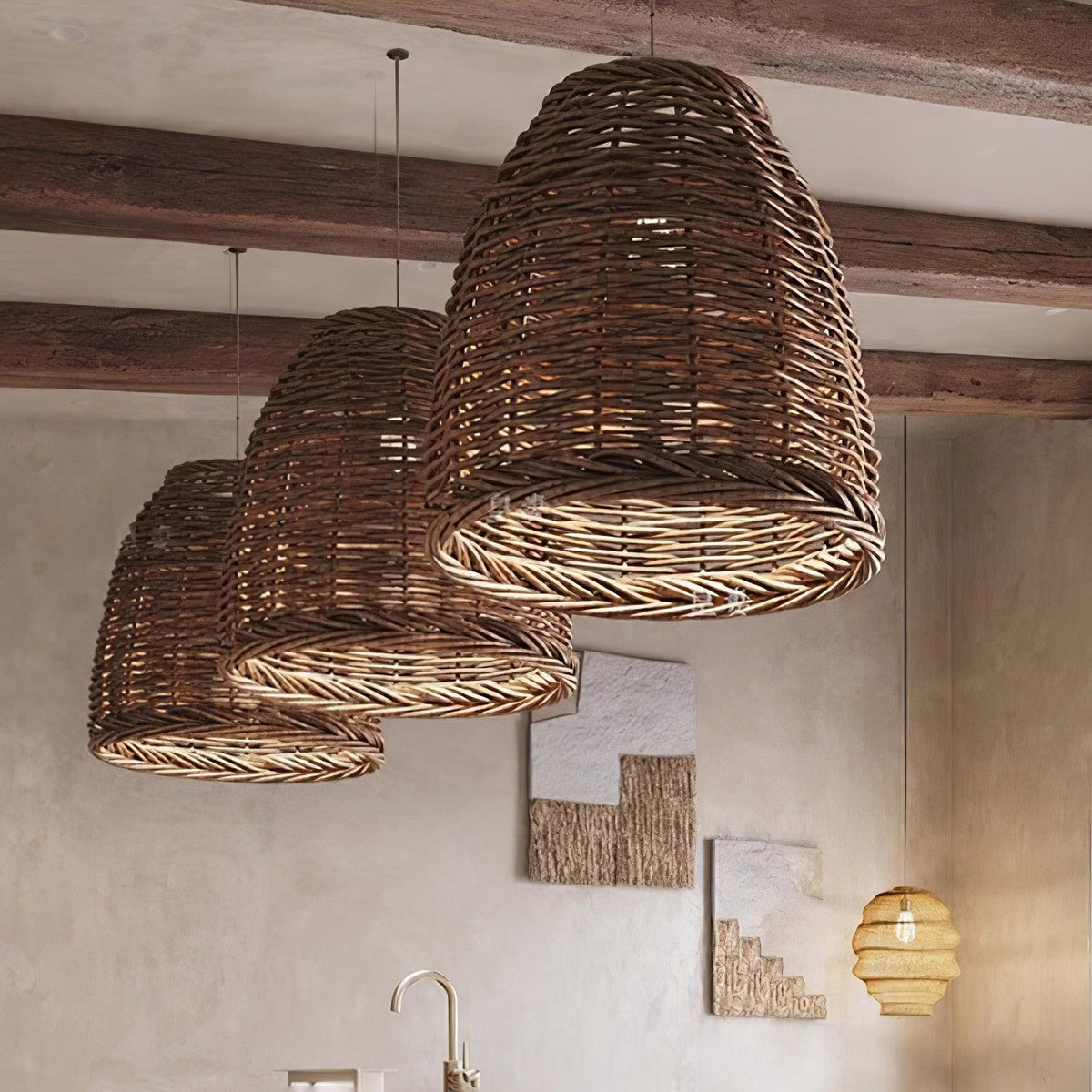 Milrenara Rattan Pendant Light-Moonnatur