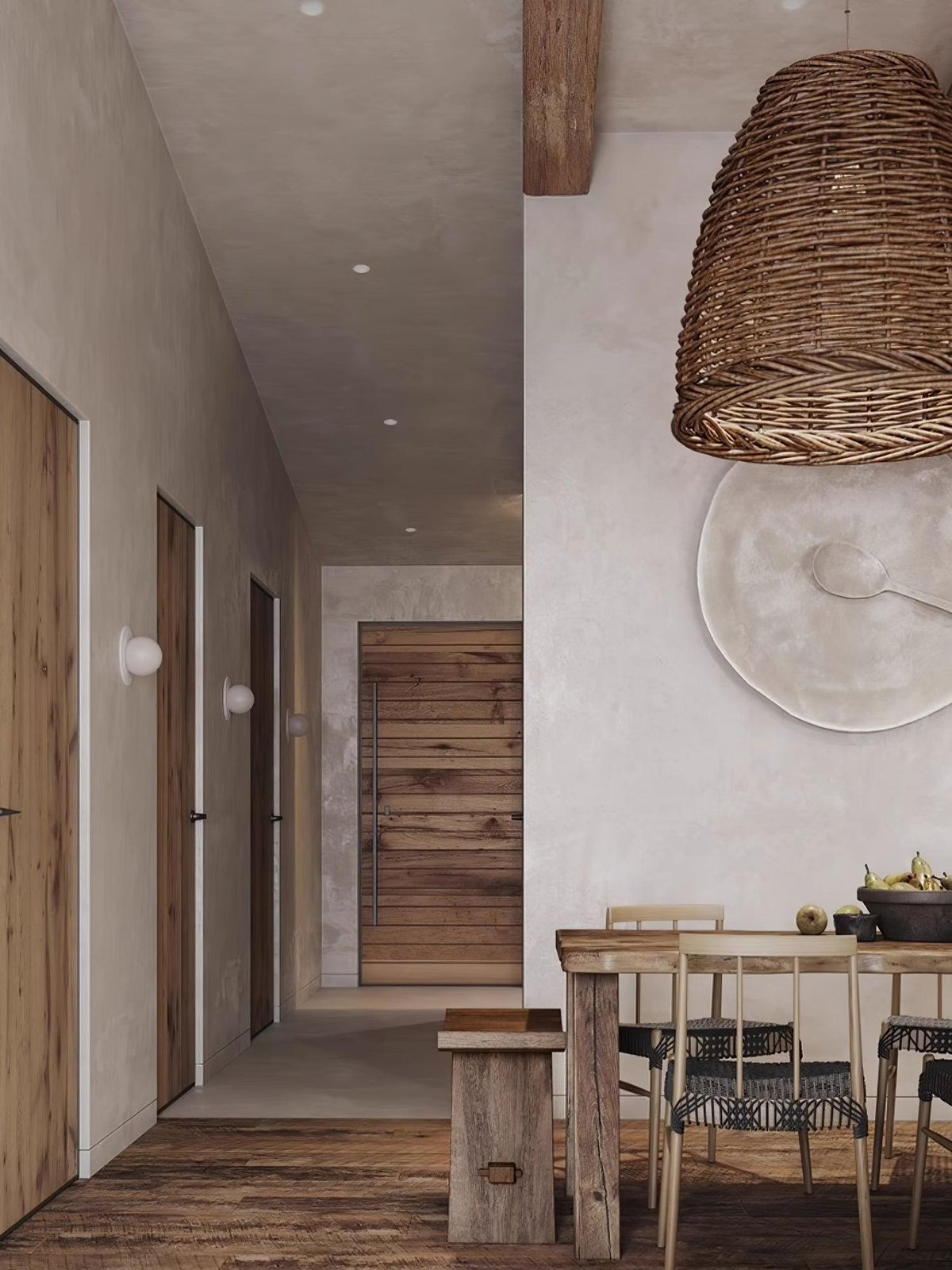 Milrenara Rattan Pendant Light-Moonnatur