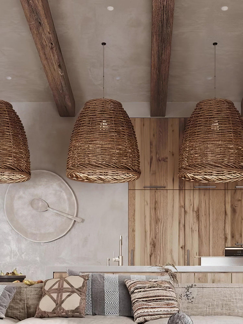 Milrenara Rattan Pendant Light-Moonnatur
