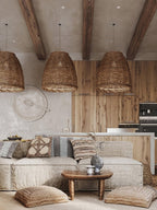 Milrenara Rattan Pendant Light-Moonnatur