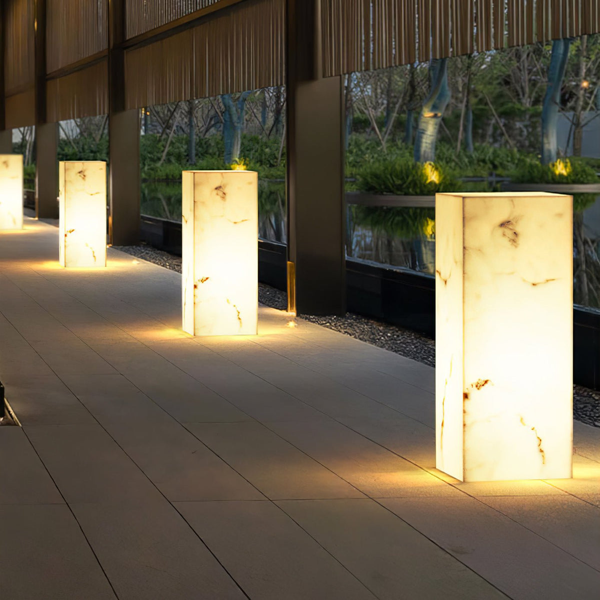 Ferrowelyn Imitation Marble Outdoor Light-Moonnatur