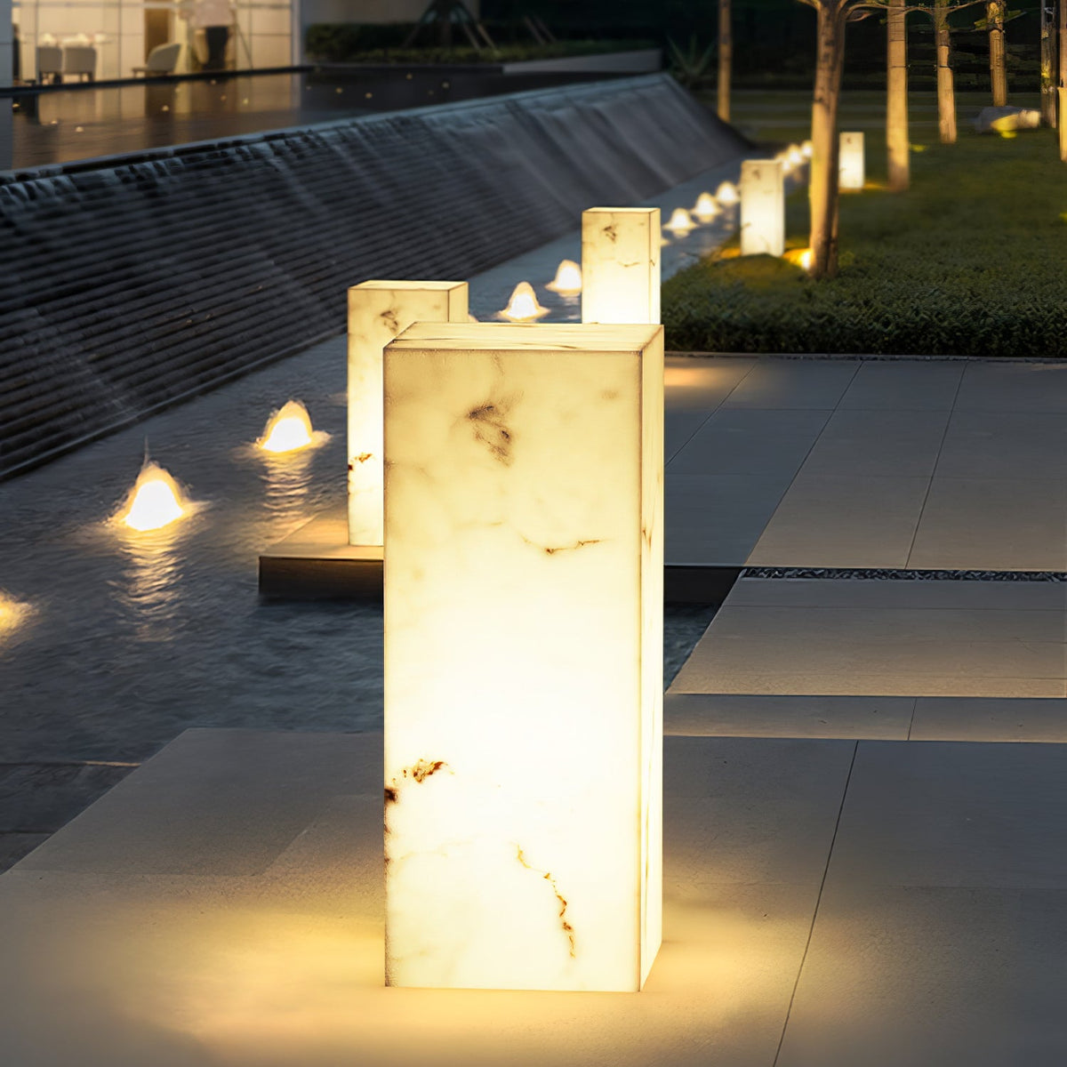 Ferrowelyn Imitation Marble Outdoor Light-Moonnatur