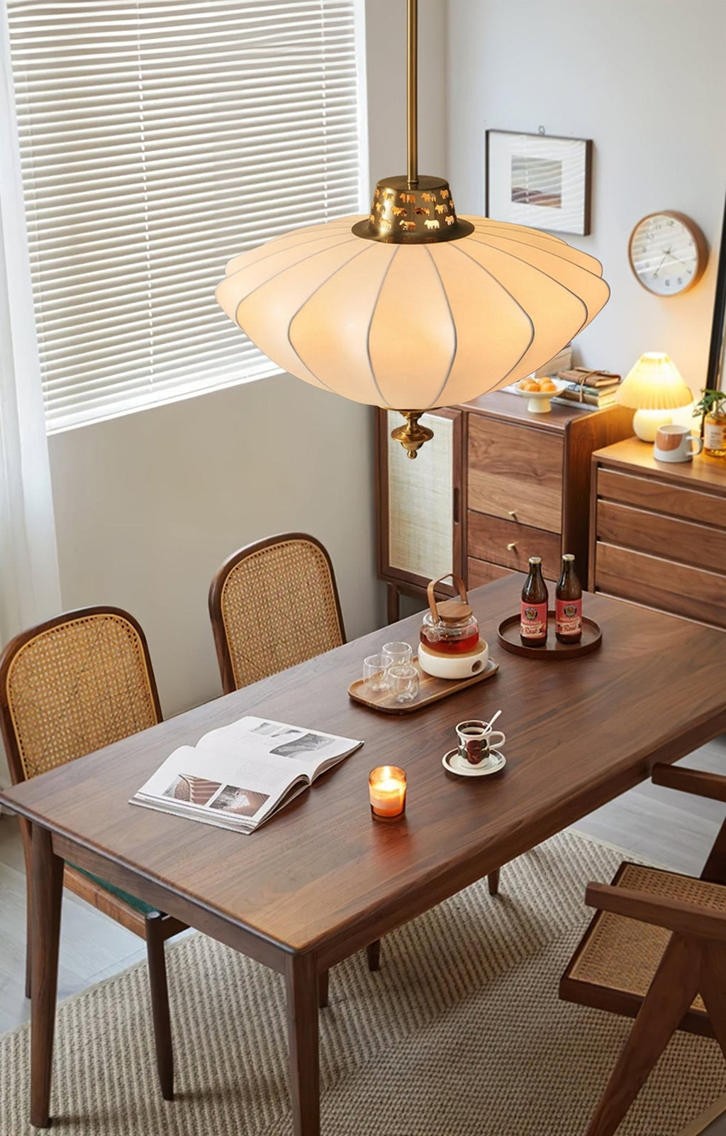 Tovelle Silk Pendant Lamp-Moonnatur