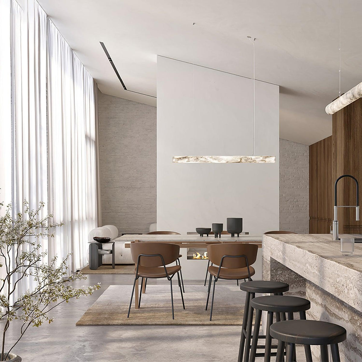 Torrenevia Alabaster Pendant Light-Moonnatur