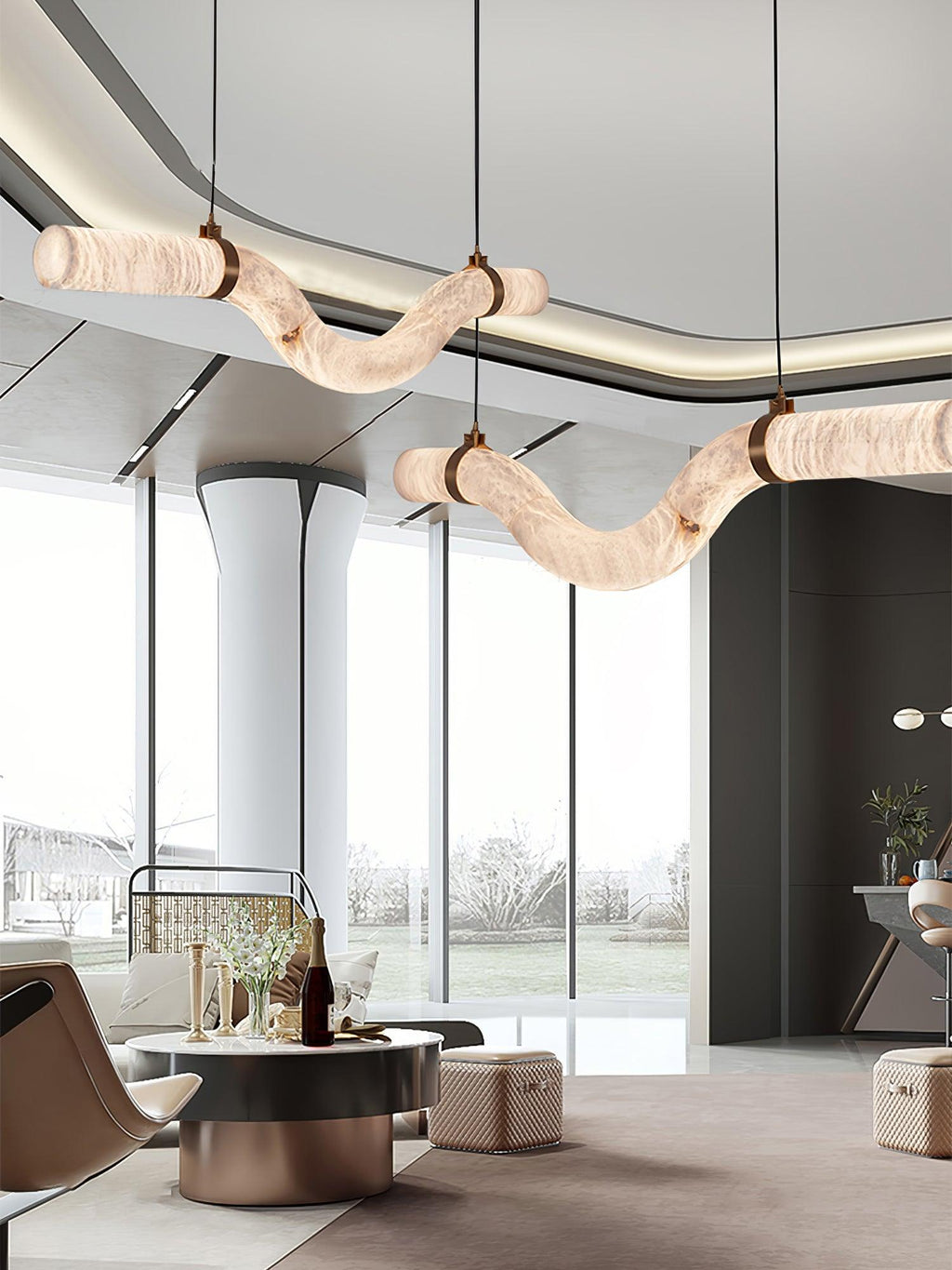 Torrenevia Alabaster Pendant Light-Moonnatur