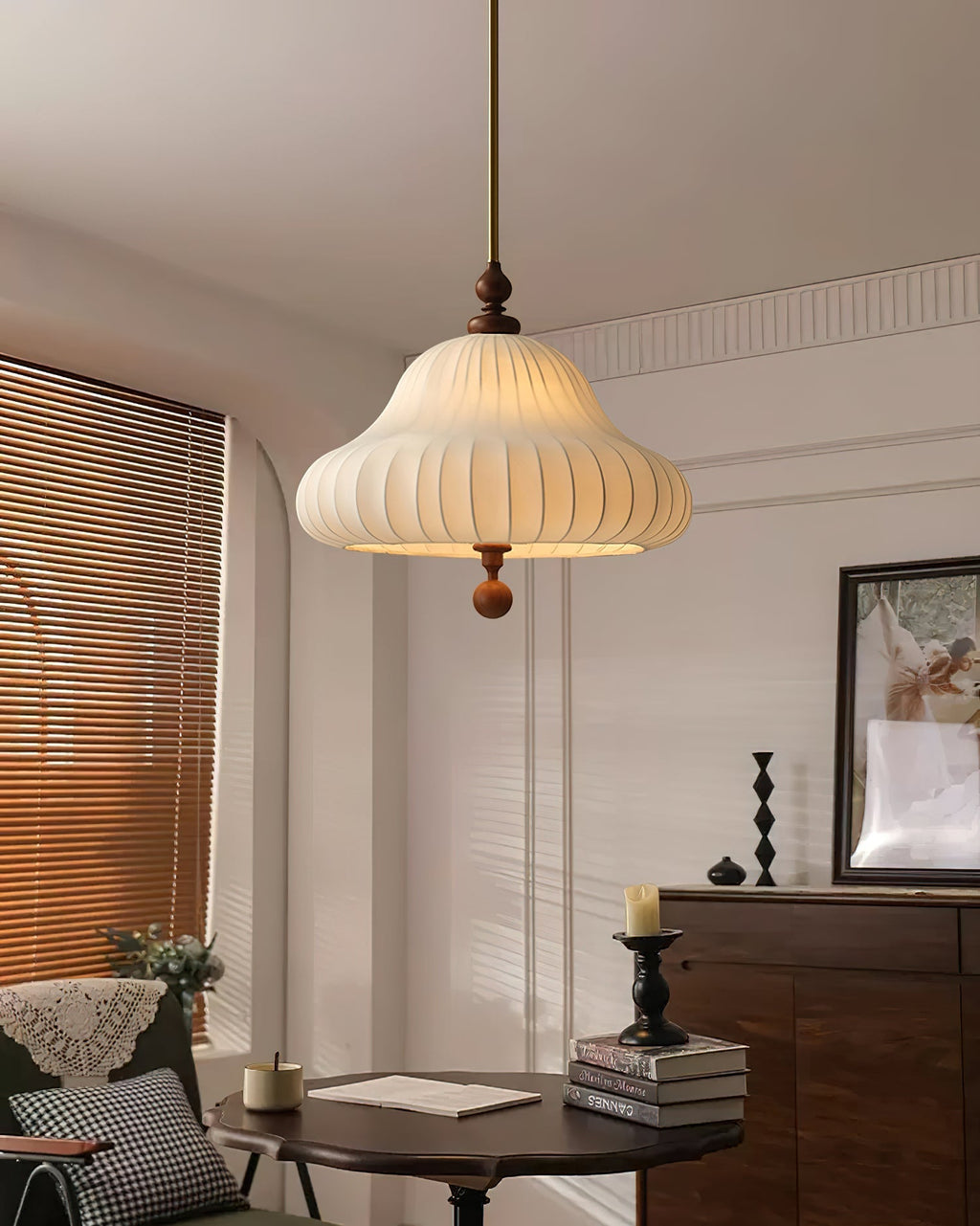 Asterflora Fabric Pendant Light-Moonnatur