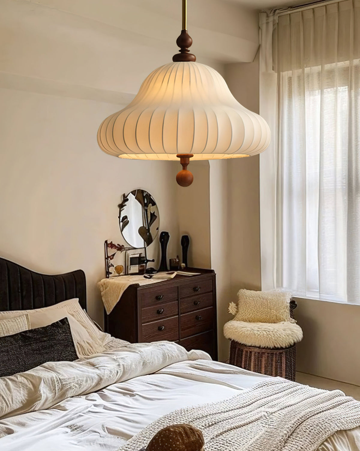 Asterflora Fabric Pendant Light-Moonnatur