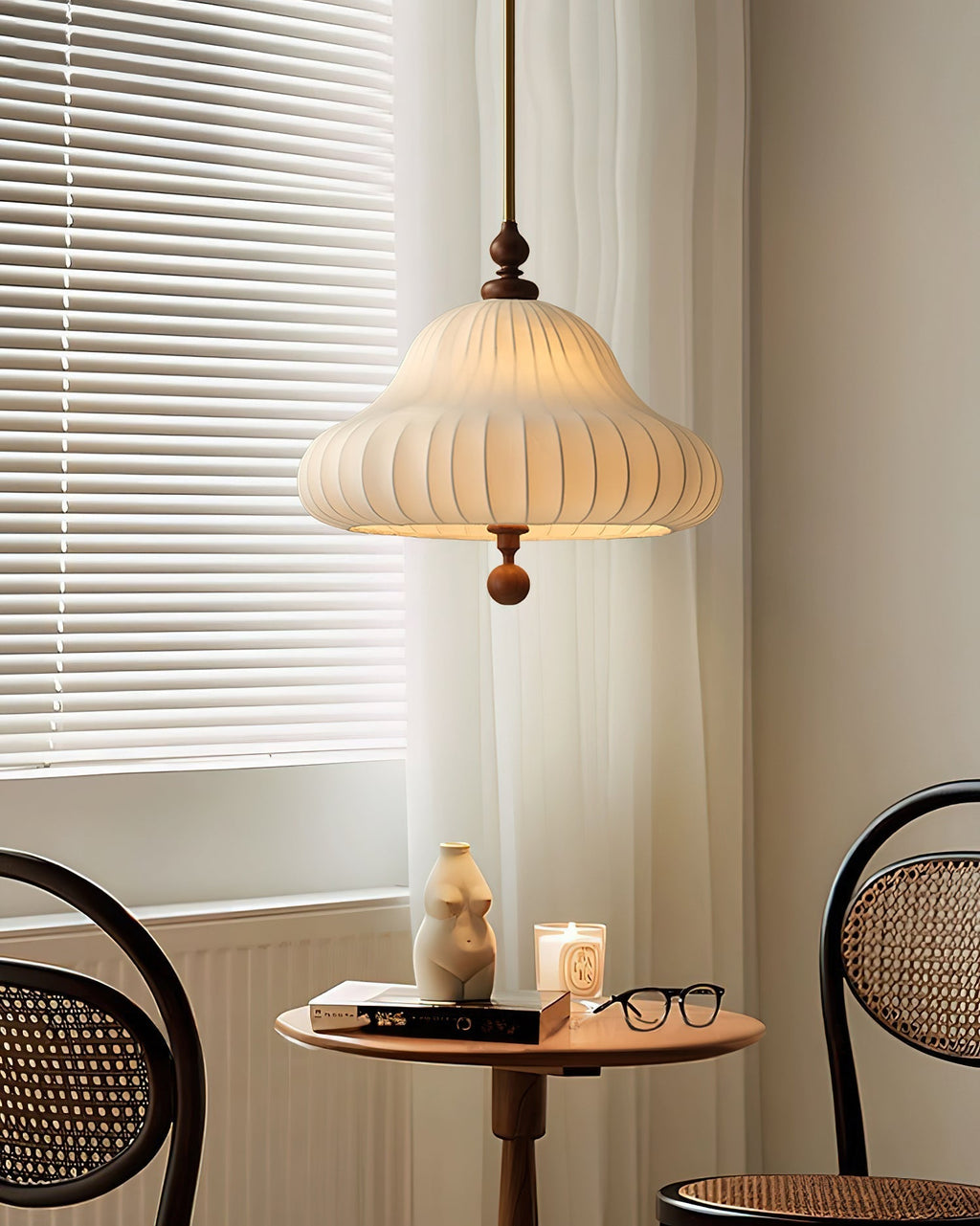 Asterflora Fabric Pendant Light-Moonnatur
