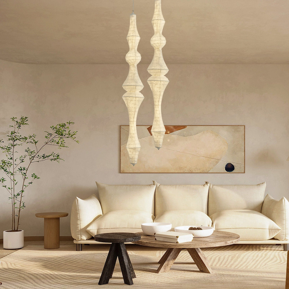 Jarvenelle Silk Pendant Light-Moonnatur