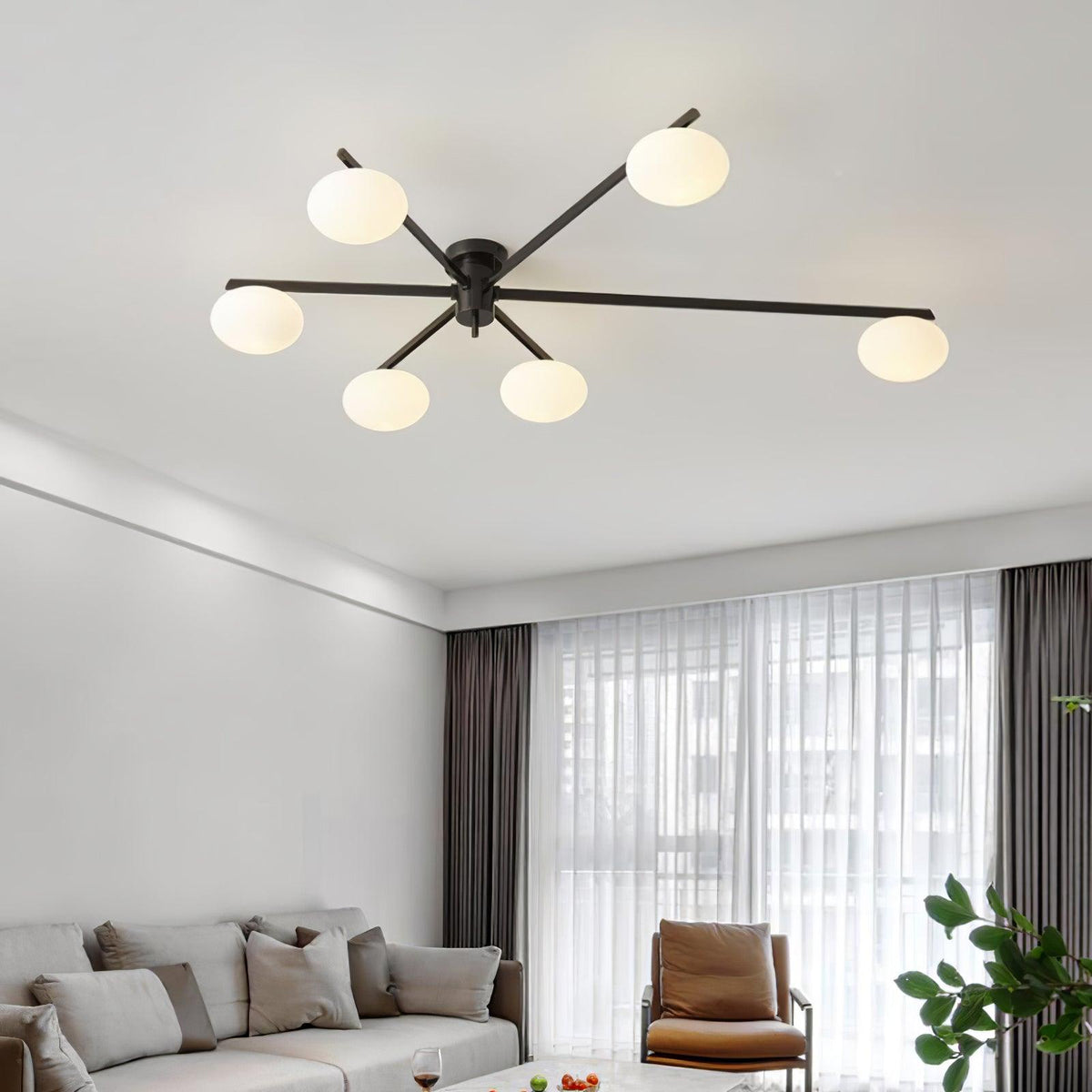 Iverena Glass Ceiling Light-Moonnatur