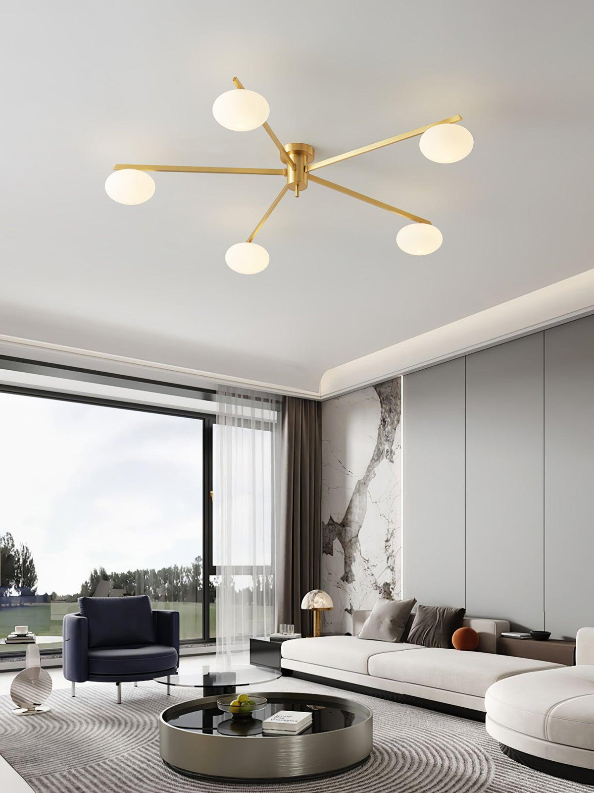Iverena Glass Ceiling Light-Moonnatur