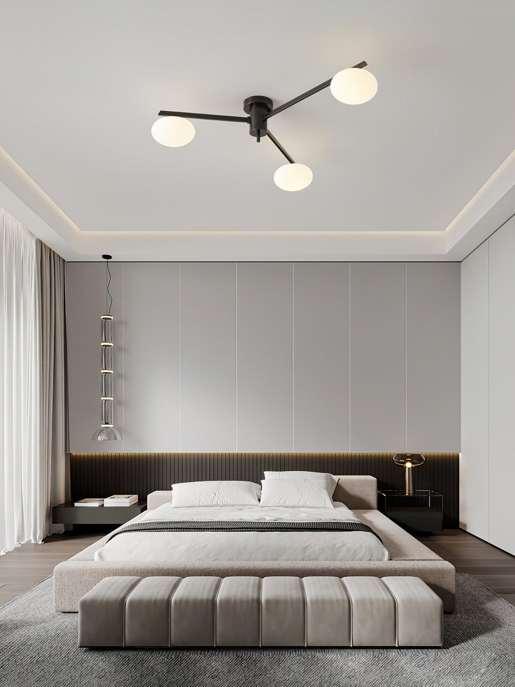 Iverena Glass Ceiling Light-Moonnatur