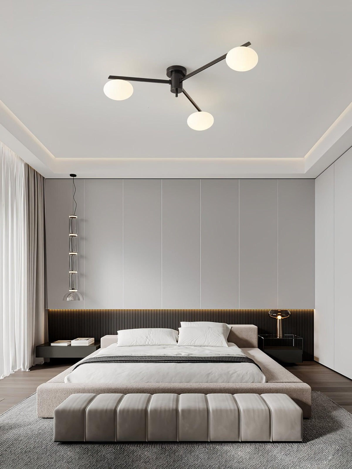 Iverena Glass Ceiling Light-Moonnatur