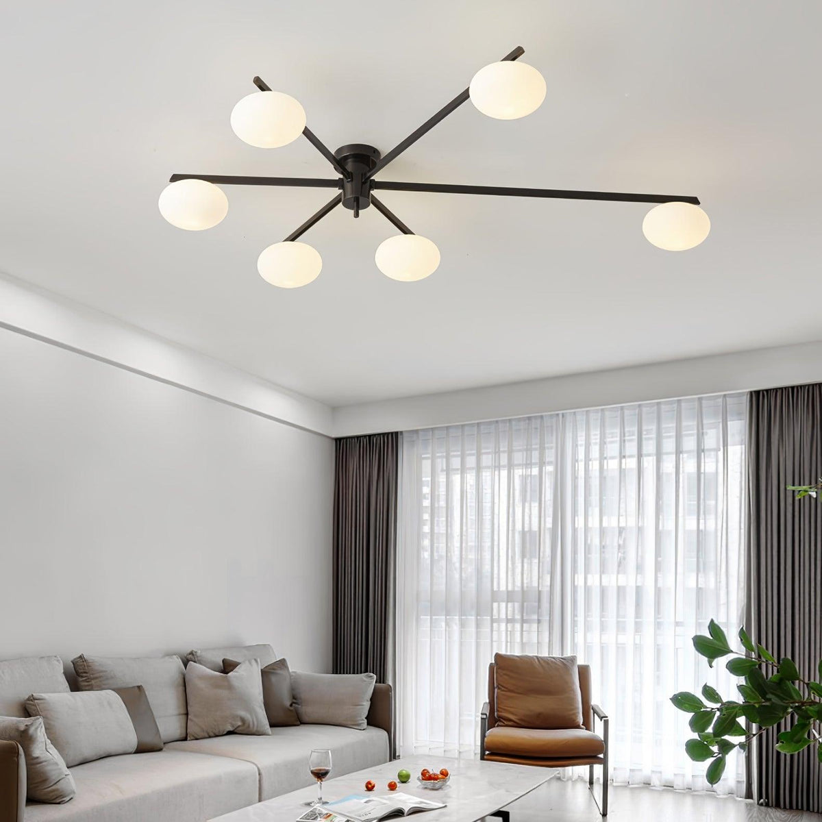 Iverena Glass Ceiling Light-Moonnatur