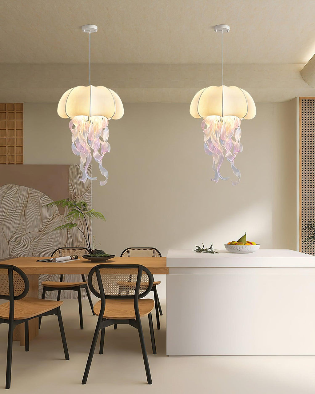 Carneleth Fabric Pendant Light-Moonnatur