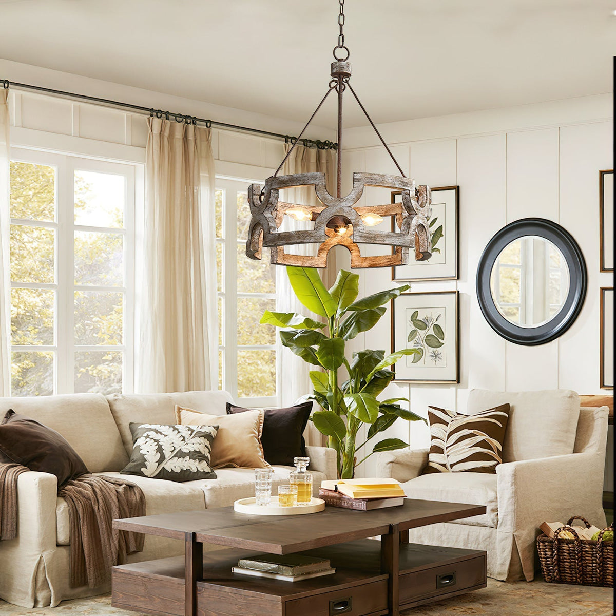 Ulvenenna Wood Chandelier-Moonnatur