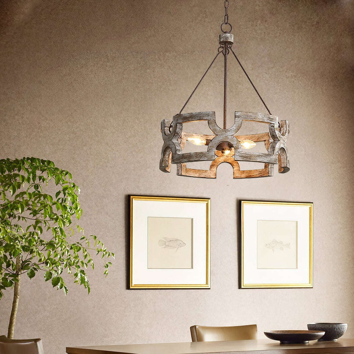Ulvenenna Wood Chandelier-Moonnatur