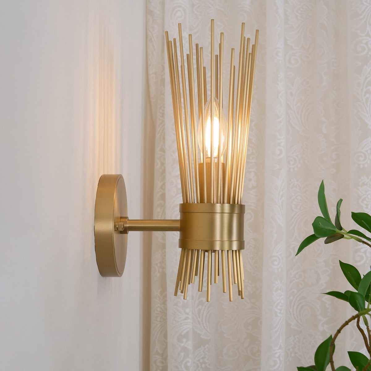 Orlena Brass Wall Lamp-Moonnatur