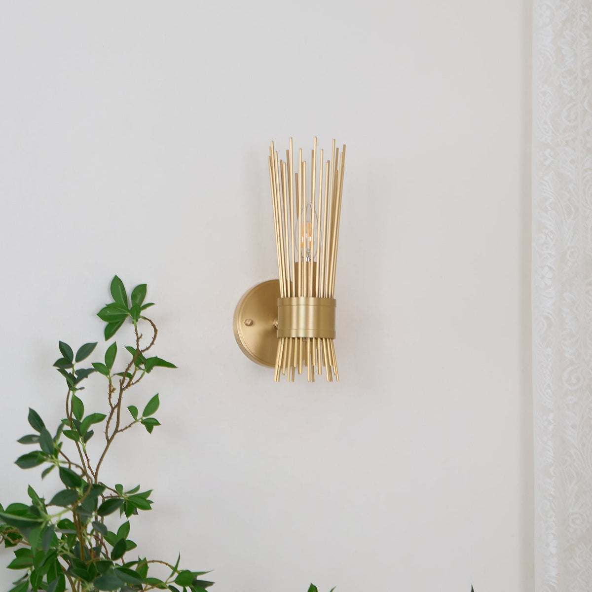 Orlena Brass Wall Lamp-Moonnatur