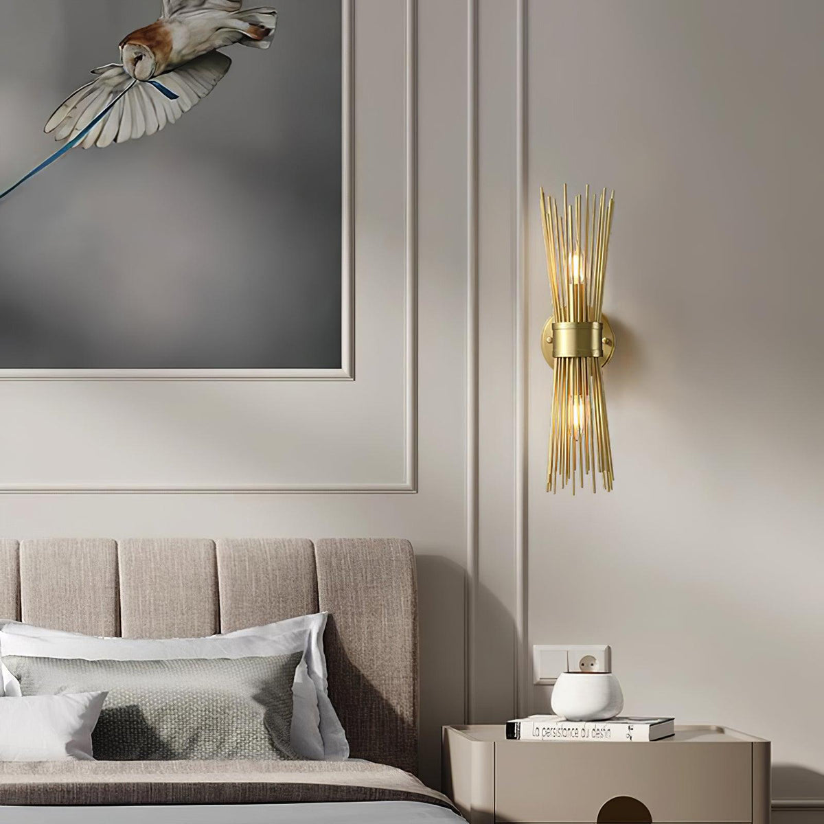 Orlena Brass Wall Lamp-Moonnatur