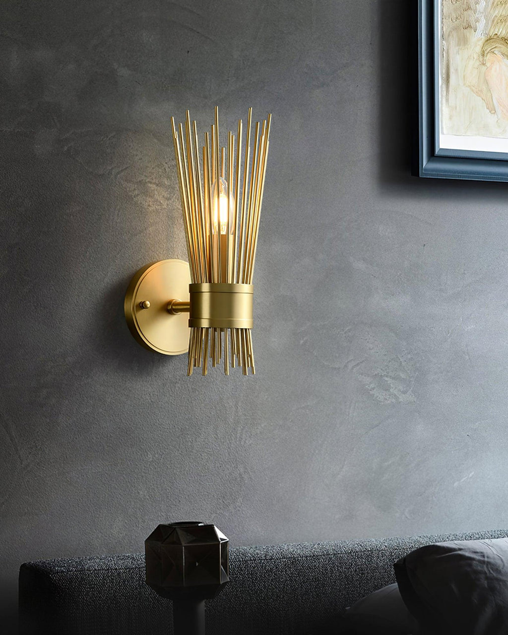 Orlena Brass Wall Lamp-Moonnatur