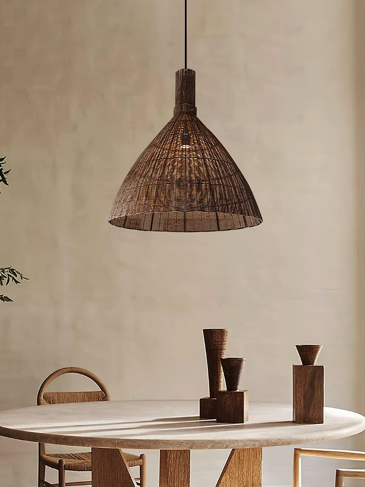 Norrenena Rattan Pendant Light-Moonnatur